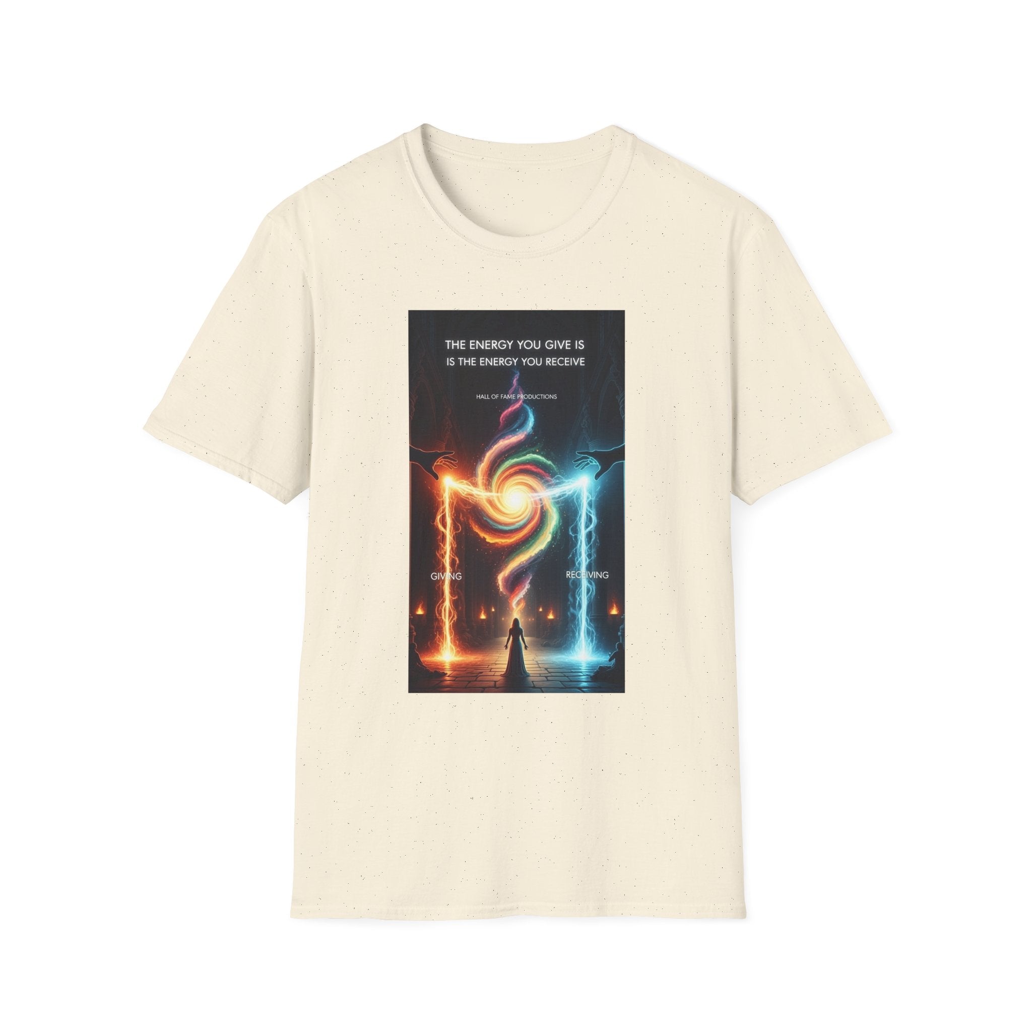T-Shirt — "The Energy You Give Is The Energy You Receive" Mystic Fire & Ice Design