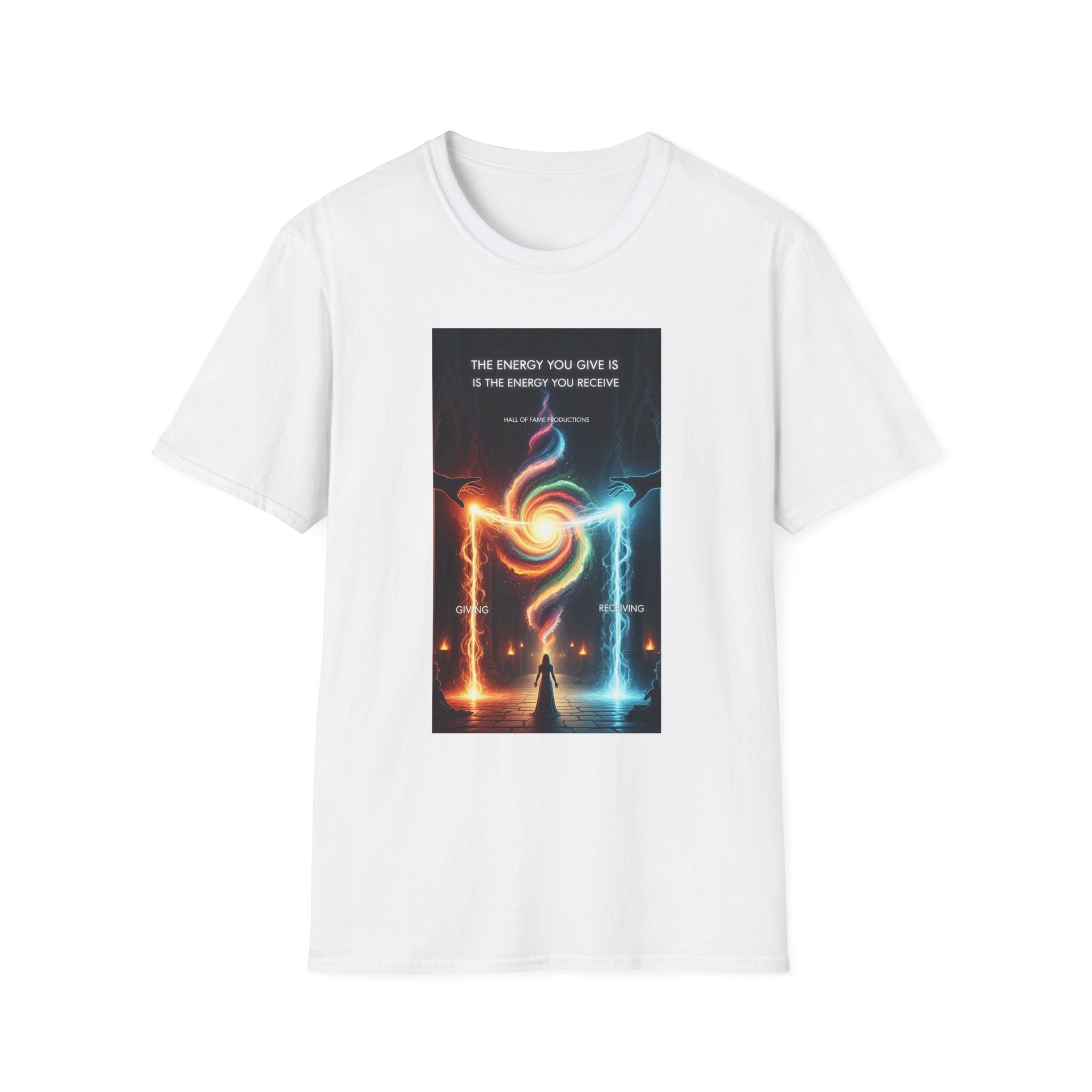 T-Shirt — "The Energy You Give Is The Energy You Receive" Mystic Fire & Ice Design