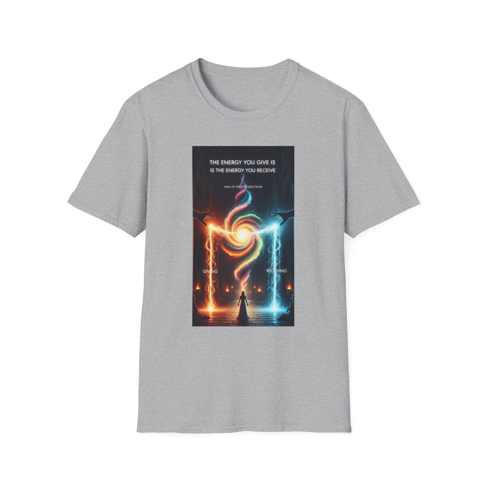 T-Shirt — "The Energy You Give Is The Energy You Receive" Mystic Fire & Ice Design
