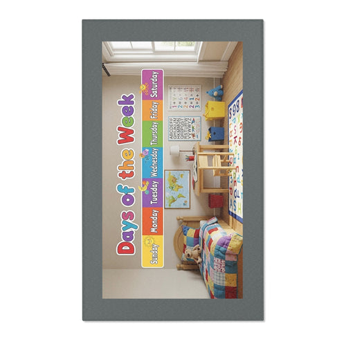 Days of the Week Kids Area Rug – Colorful Classroom/Learning Playroom Mat